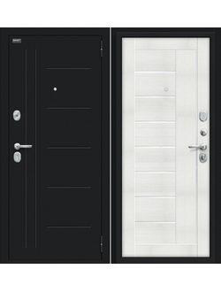 Металлическая дверь Проф Букле чёрное/Bianco Veralinga