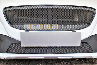 Защита радиатора Volvo V40 Cross Country 2012-2016 black верх PREMIUM (3D устанавливается вместо штатной)