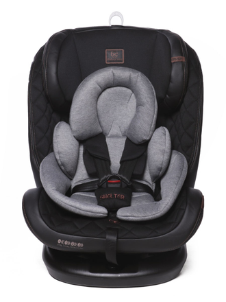 Автокресло BabyCare Shelter 0-36кг, IsoFix, поворотная база 360, Eco Black / Light Grey Cotton