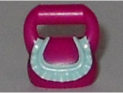 Friends Accessories Bag Round with Light Aqua Ruffle Pattern, Magenta (93090pb03 / 6055556)