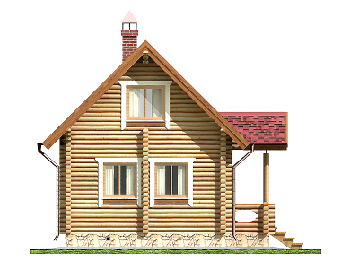 Гостевой дом-баня из бревна ДБ-16, площадь 90 м2