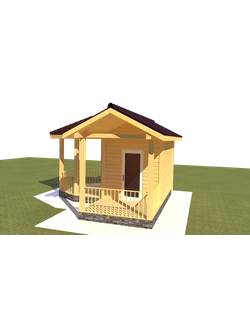 ЛЕТНЯЯ КУХНЯ - 02 ИЗ БРУСА: ГАБАРИТНЫЕ РАЗМЕРЫ: (5Х6М), ОБЩАЯ ПЛОЩАДЬ: 17М²