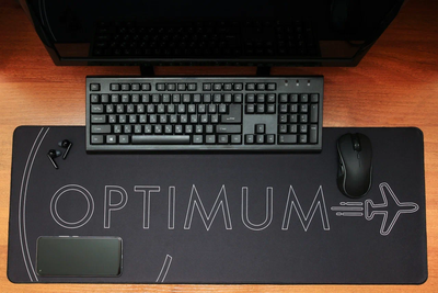 Большой игровой коврик для мыши Optimum, черный-белый Light