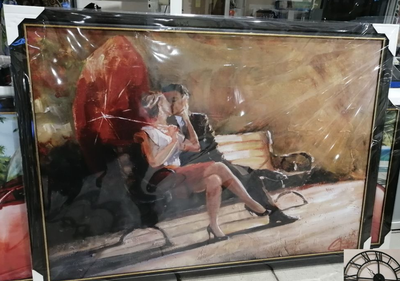 картина в раме 70 х 100 см   Chris Clark - Red Umbrella Romanse II