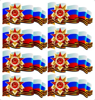 Набор наклеек Флаг РФ