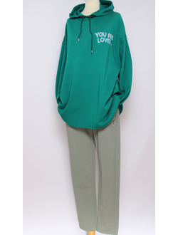 Толстовка без резинки малахит