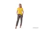 Брюки женские серые в полоску 6132 Pretty One