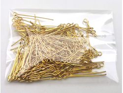 УЦЕНЕННЫЙ ТОВАР! ПИН "БУЛАВКА" С ПЕТЕЛЬКОЙ  - МИКС РАЗМЕРОВ - 20г - ЗОЛОТО