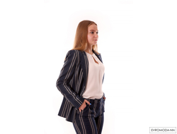 Пиджак женский синий в полоску Pretty One р.46 RU 3399X-011