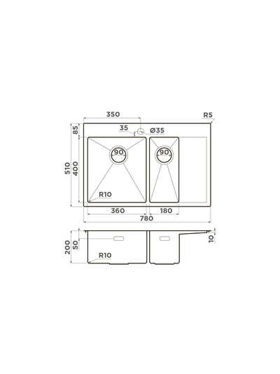Мойка OMOIKIRI AKISAME 78-2-L