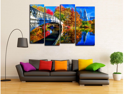 Модульная картина "Город в цвете"