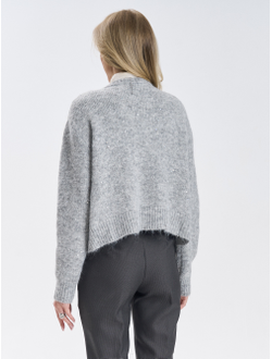 Кардиган вязаный пушистый на молнии пайетки