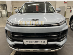 Защита переднего бампера двойная с перемычками d60/42 для Москвич 3 2023-