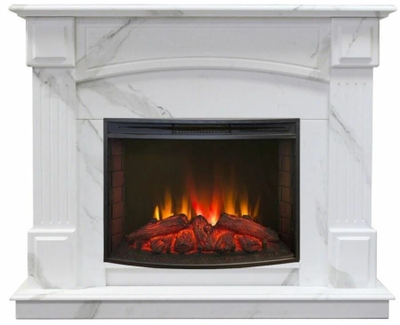 Электрокамин Carolina Marble WT с очагом Evrika 25.5 LED