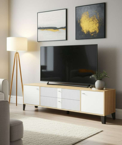 Тумба ТВ Парус-10 Дуб крафт золотой/Карбон фарфор