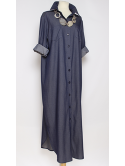 ПЛАТЬЕ "САФАРИ - ДЖИНС" синее р.46-54