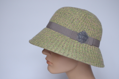 Фетровая шляпа с вязаной отделкой Vizio Италия 7080 PL лайм