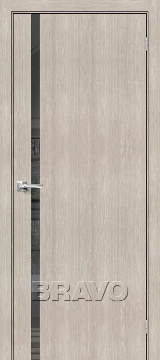 Межкомнатная дверь с экошпоном Браво-1.55 Cappuccino Melinga/Mirox Grey