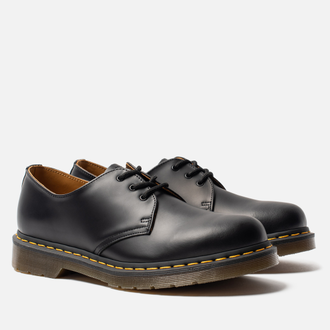 Dr Martens 1461 Yellow Stitch Smooth Leather Black