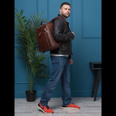 Кожаный рюкзак Montemoro Premium brown (арт. 3044-53)