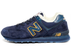 New Balance 574 Blue Gold с мехом