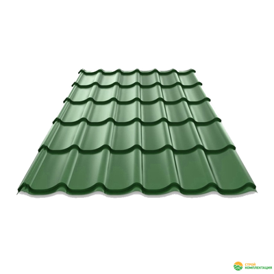 Металлочерепица Супермонтеррей RAL6005 (Зеленый), кв.м.