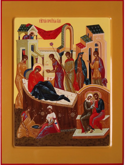 Рождество Пресвятой Богородицы. Рукописная икона.