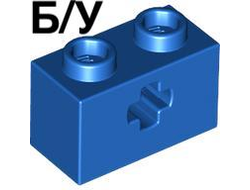 ! Б/У - Technic, Brick 1 x 2 with Axle Hole, Blue (32064 / 3206423 / 4112930 / 4233490 / 4543604 / 6132158 / 6206251) - Б/У