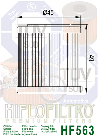 Масляный фильтр HIFLO FILTRO HF563 для Derbi Motorcycle // Husqvarna (8000B0593) // Aprilia (874081, 9150166)
