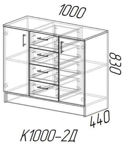 Комод "1000-2Д" (Эра)