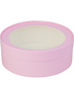 Коробка круглая для зефира, печенья с/о (розовая), Д160*70мм