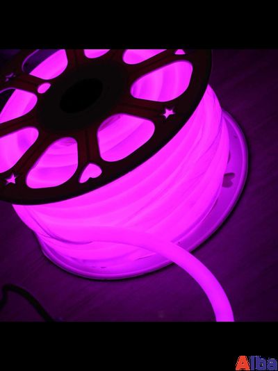 Неон круглый 220V Розовый D16мм