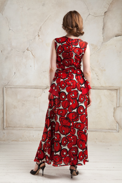 Шелковое платье с цветочным принтом