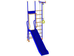 Шведская стенка с горкой - установка распор пол-потолок (длина горки 2,0 метра)