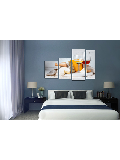 Модульная картина "Сыр с вином"