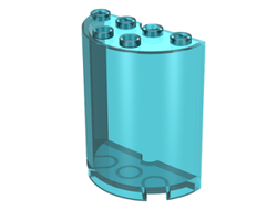 Cylinder Half 2 x 4 x 4, Trans-Light Blue (6259 / 4513976 / 6074868 / 6242129 / 625942)