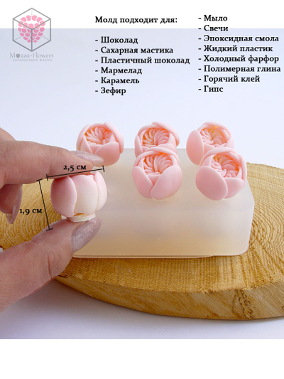 Силиконовая форма "Розы мини №4"