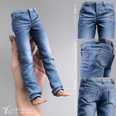 Мужские джинсы (голубые) - 1/6 Realistic Jeans men's light blue (24XG108A) - VSTOYS