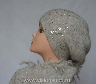 Vizio 6457 берет Италия и шарф с бахромой фото