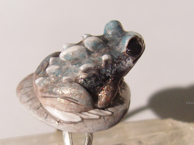 "Каменная Драконья Лягушка", кольцо в стиле фэнтези