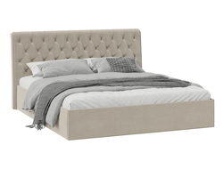 Кровать Скарлет двойная Универсальная с ПМ Тип 1 Велюр Мокко светлый 1800
