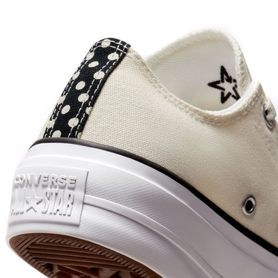 Кеды Converse All Star Lift Platform Polka Dots белые низкие на платформе