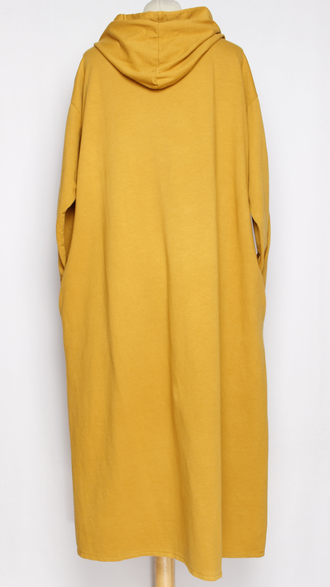 ПЛАТЬЕ БОХО "Капюшон с тесьмой" горчичное