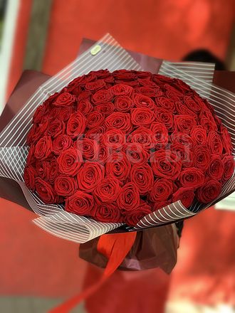 Букет "101 роза" из красных российских роз