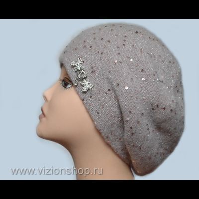 Вязаный розовый берет для женщин Vizio Визио Италия 6157