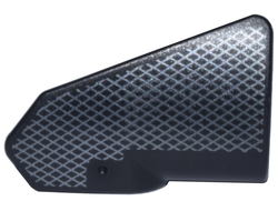 Technic, Panel Fairing # 8 Very Small Smooth Short, Side B with Silver Lattice Grid Pattern, Black (2389pb001 6463316 6535740)