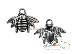 ПОДВЕСКА В ТИБЕТСКОМ СТИЛЕ "ЖУК" - 16*21мм - АНТИЧНОЕ СЕРЕБРО