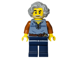 Tapestry Weaver - Sand Blue Vest, Dark Blue Legs, Light Bluish Gray Wavy Hair, n/a (cas583)