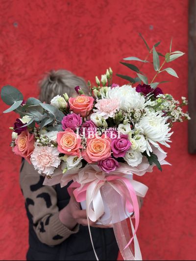 Коробка с цветами "Корал"