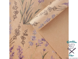Бумага упаковочная крафтовая «Лаванда», 50 × 70 см